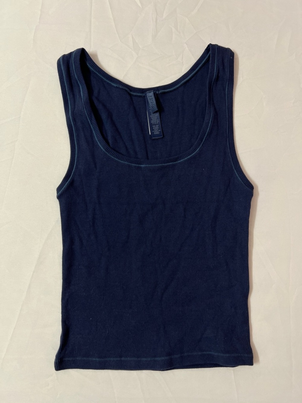 SKIMS Cotton Ribbed Rib Tank Top Blue Navy